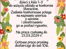Informacje na temat szkolnego konkursu literackiego -Wiersz o wiośnie. jpg.jpg